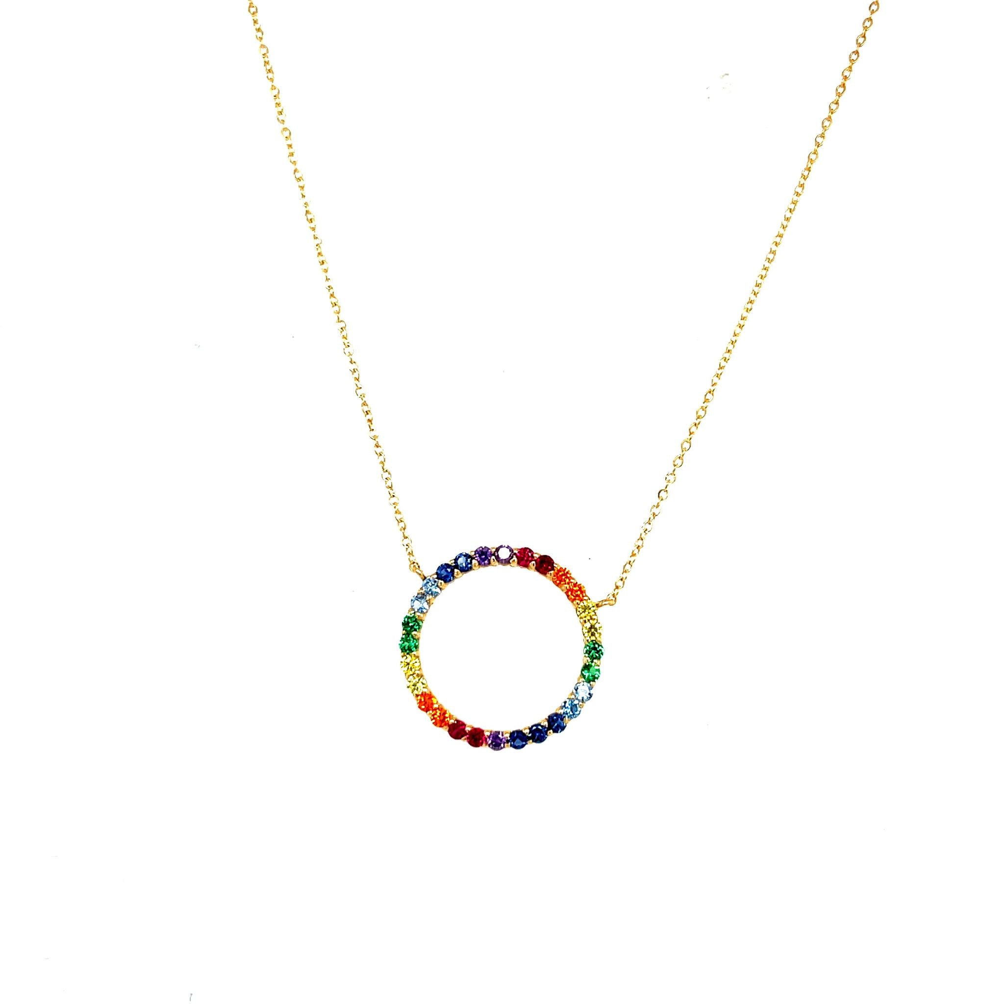 Rainbow Circle Necklace