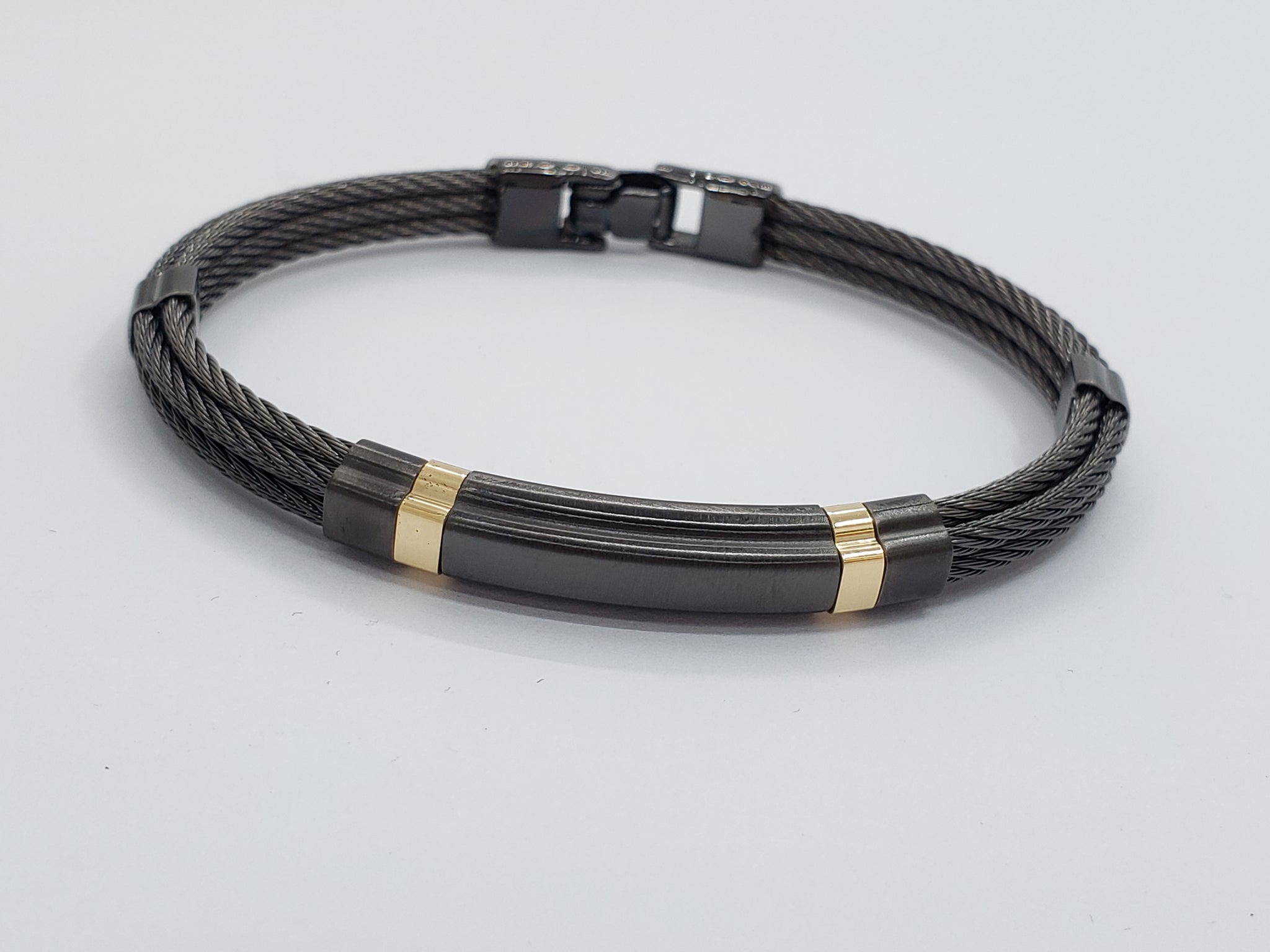 Stainless Steel Double Cable Bracelet | Prouds