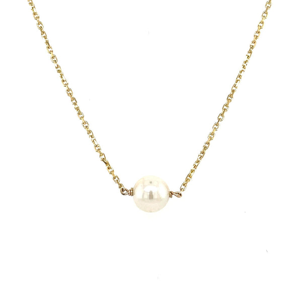 Single Pearl Gold Necklace