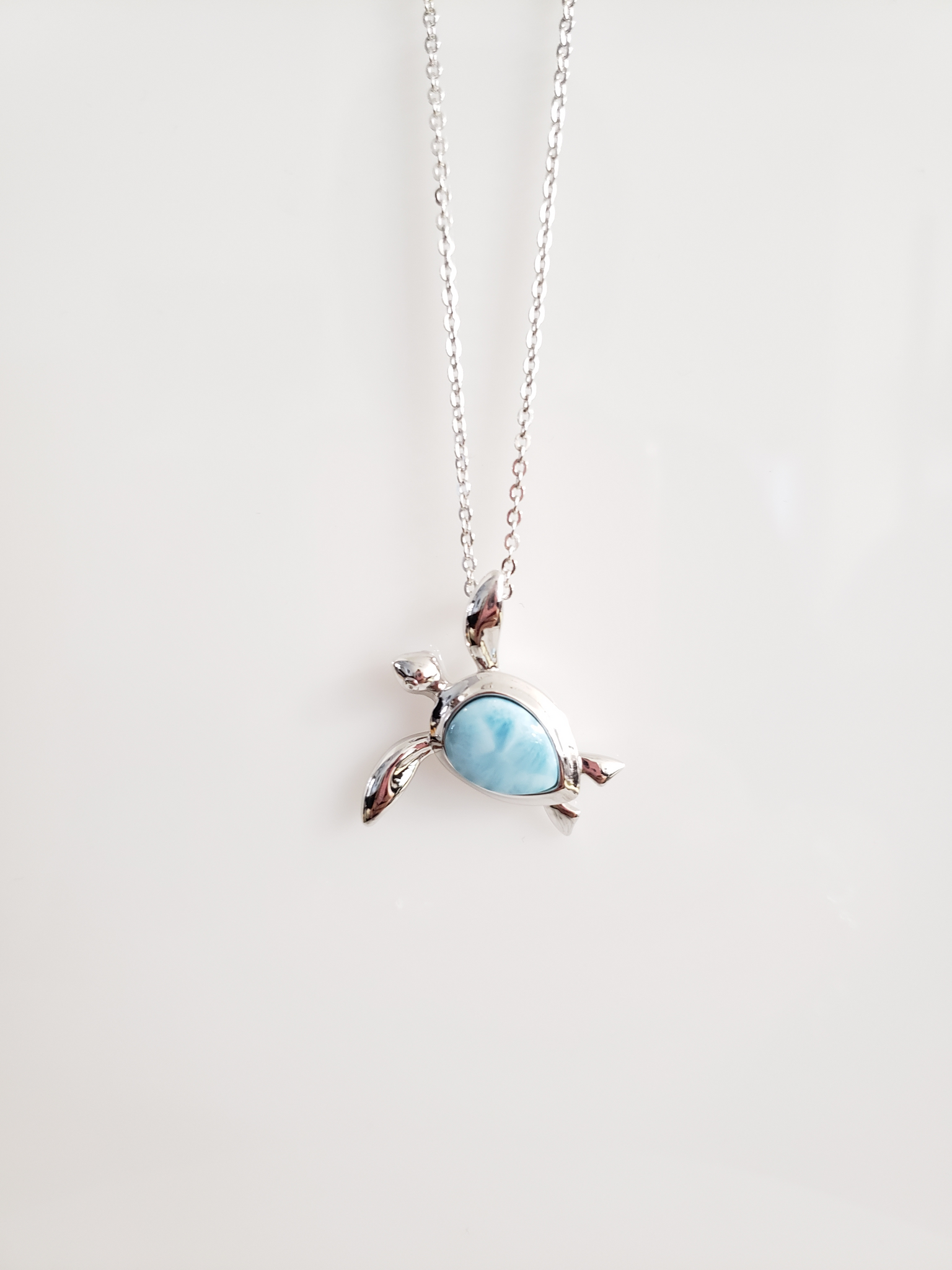 Larimar on sale turtle necklace