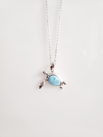 Larimar Turtle Pendant